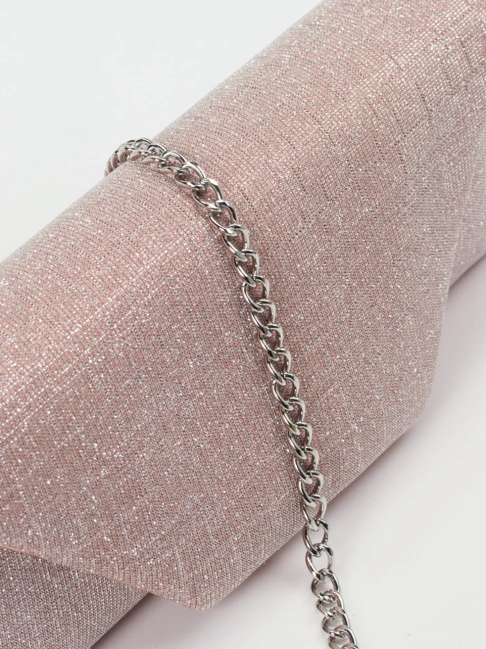 Konstantin Starke – Clutch aus Textil in Rosé mit Glitzer