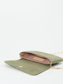Konstantin Starke – Clutch aus Textil in Salbeigrün