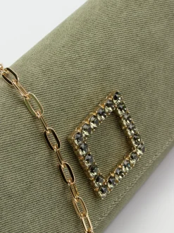 Konstantin Starke – Clutch aus Textil in Salbeigrün