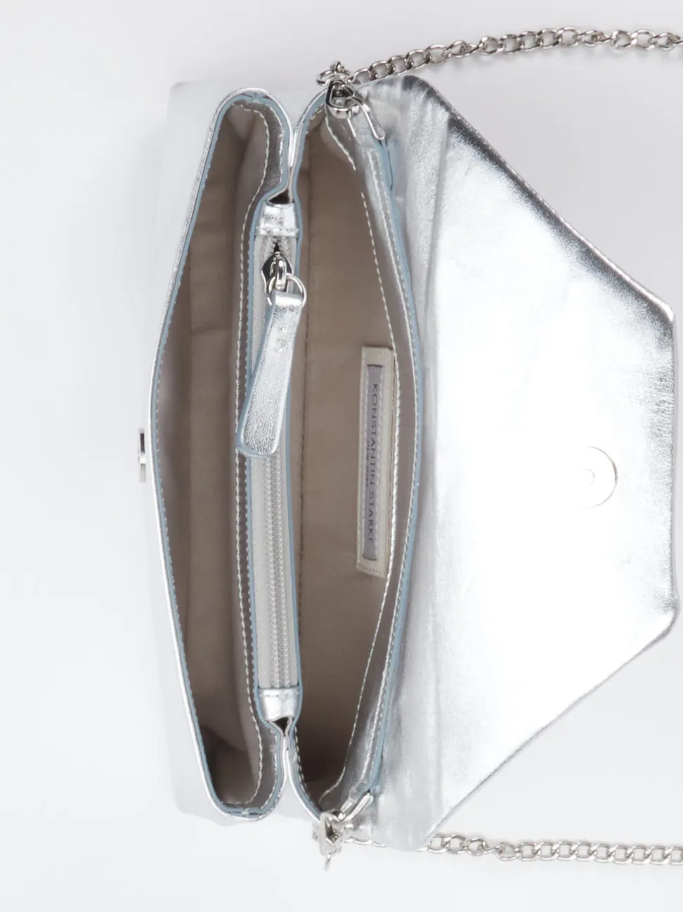 Konstantin Starke – Clutch aus Leder silberfarben