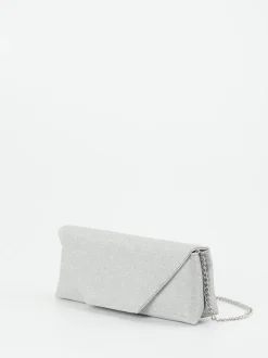 Konstantin Starke – Clutch aus Metallic-Textil silber