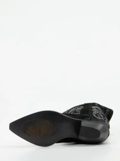 Konstantin Starke – Cowboyboots aus Veloursleder schwarz