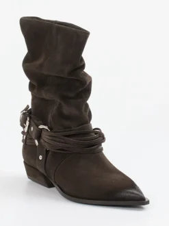 Konstantin Starke – Cowboyboots aus Veloursleder braun