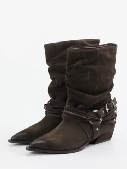 Konstantin Starke – Cowboyboots aus Veloursleder braun