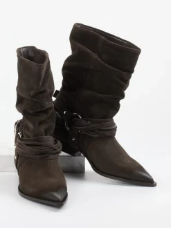 Konstantin Starke – Cowboyboots aus Veloursleder braun
