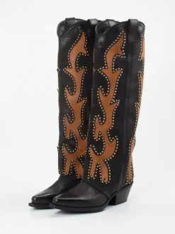 Konstantin Starke – Cowboy Boots aus Nubukleder Schwarz