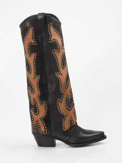 Konstantin Starke – Cowboy Boots aus Nubukleder Schwarz
