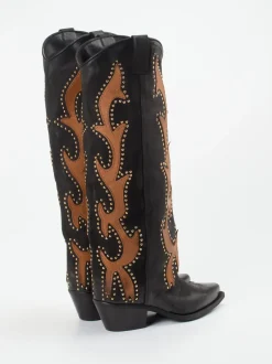 Konstantin Starke – Cowboy Boots aus Nubukleder Schwarz
