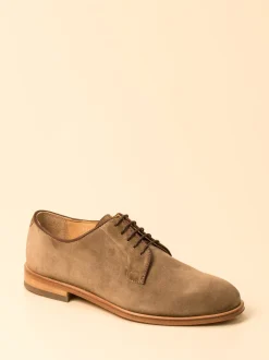 Konstantin Starke – Derby-Schuhe aus Veloursleder grün