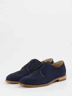 Konstantin Starke – Derby-Schnürschuh aus Veloursleder Blau