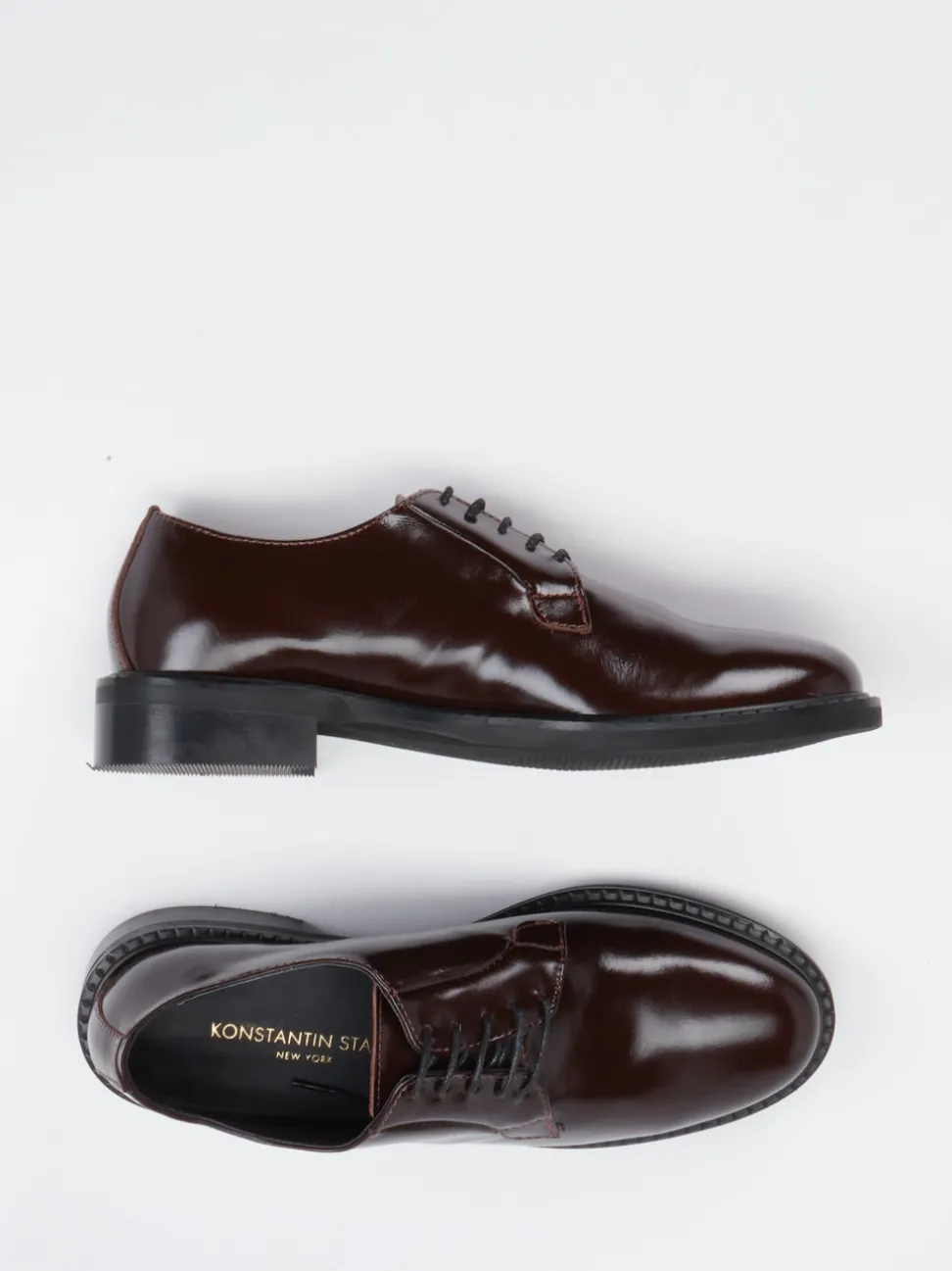 Konstantin Starke – Derby-Schuhe aus Hochglanzleder Dunkelbraun