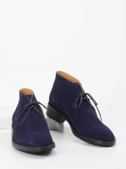 Konstantin Starke – Desert Boots aus Veloursleder Tintenblau