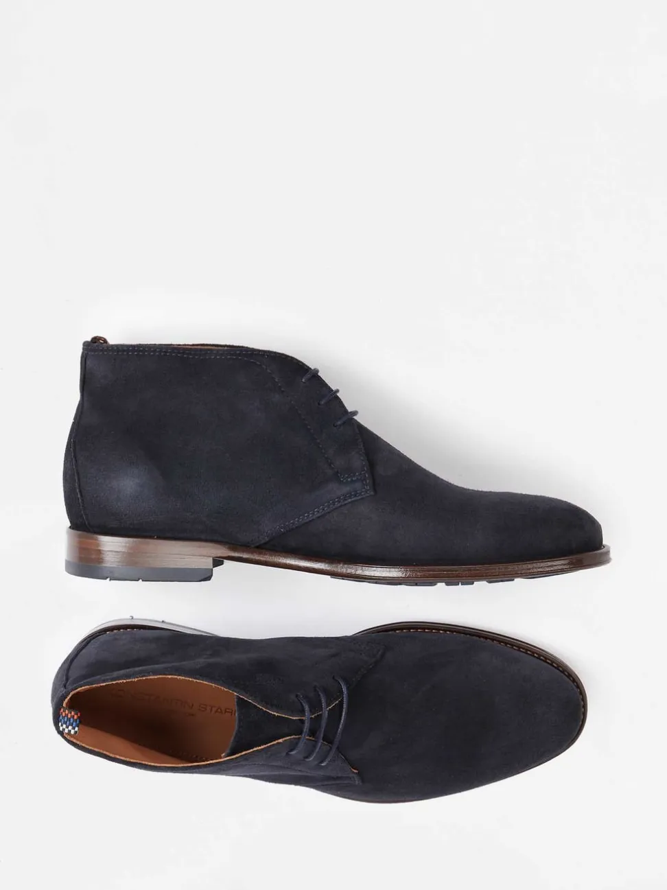 Konstantin Starke – Desert Boots aus Veloursleder Blau
