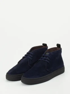 Konstantin Starke – Desert Boots aus Veloursleder Dunkelblau