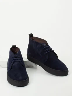 Konstantin Starke – Desert Boots aus Veloursleder Dunkelblau