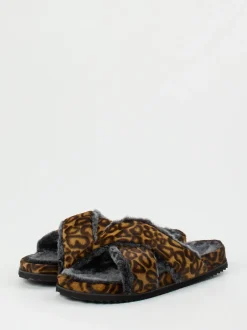 Konstantin Starke – Fellpantoletten aus Fell Leoprint