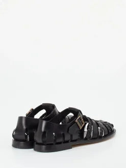 Konstantin Starke – Fischersandalen aus Kalbleder schwarz