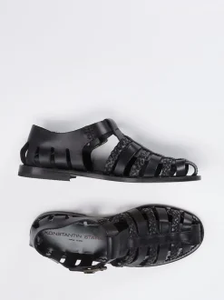 Konstantin Starke – Fischersandalen aus Kalbleder schwarz