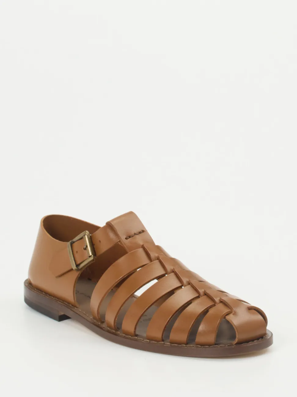 Konstantin Starke – Fischersandalen aus Kalbleder cognac