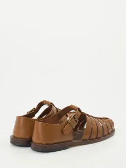 Konstantin Starke – Fischersandalen aus Kalbleder cognac