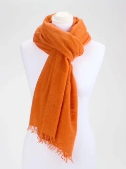 Konstantin Starke – Fransenschal aus Feinstrick Orange