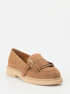 Konstantin Starke – Fransen-Loafer aus Veloursleder Sandbeige