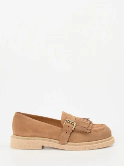 Konstantin Starke – Fransen-Loafer aus Veloursleder Sandbeige