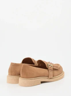 Konstantin Starke – Fransen-Loafer aus Veloursleder Sandbeige