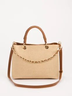Konstantin Starke – Handtasche aus Kunstleder und Raffia