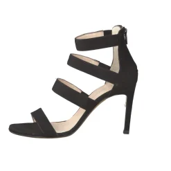 Konstantin Starke – High Heel Sandalen aus Veloursleder schwarz