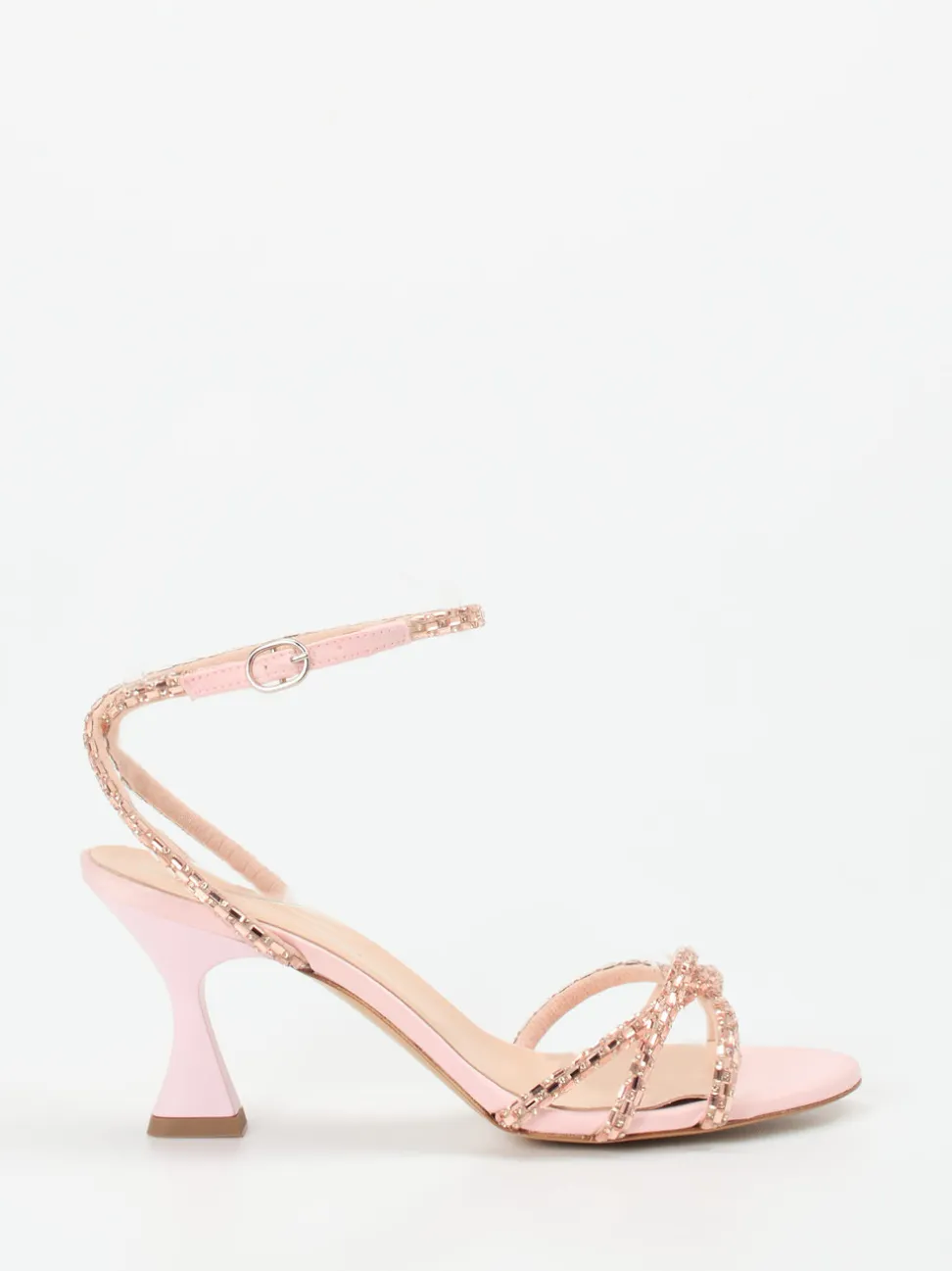 Konstantin Starke – High Heel Sandalette aus Metallicleder rosé