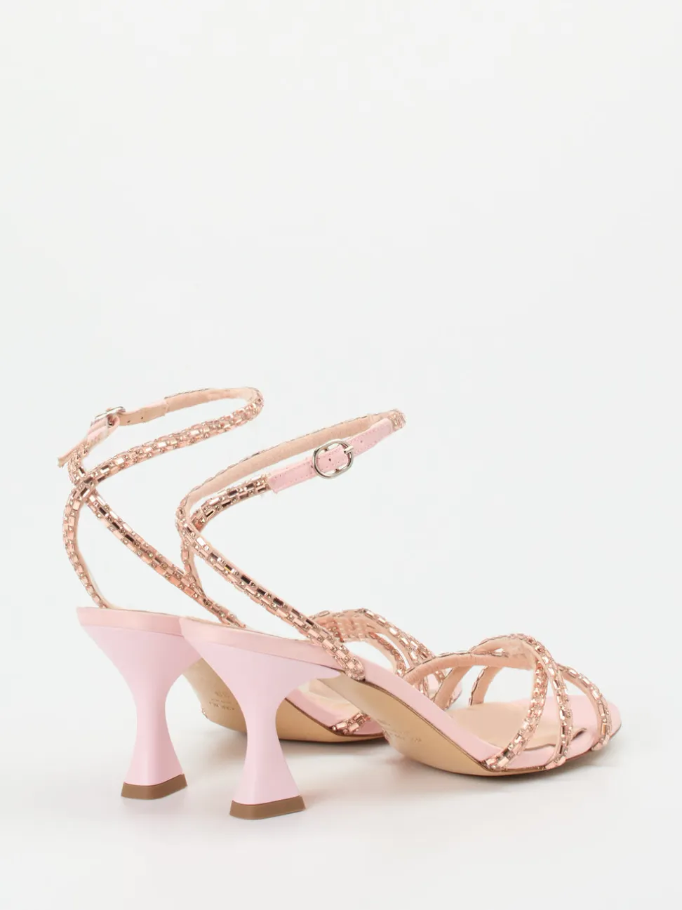 Konstantin Starke – High Heel Sandalette aus Metallicleder rosé