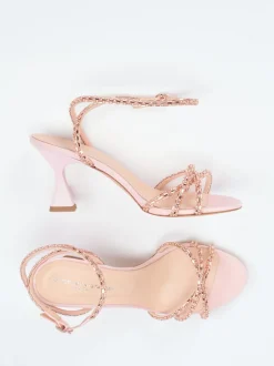 Konstantin Starke – High Heel Sandalette aus Metallicleder rosé