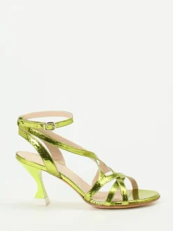 Konstantin Starke – High Heel Sandalen aus Metallicleder
