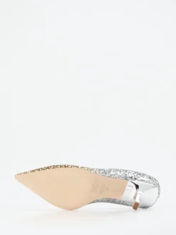 Konstantin Starke – High Heels aus Metallic-Glitzertextil Gold