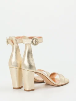 Konstantin Starke – High Heel Sandale aus Veloursleder Gold