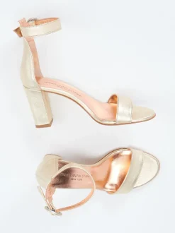 Konstantin Starke – High Heel Sandale aus Veloursleder Gold