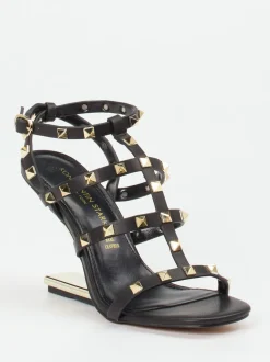 Konstantin Starke – High-Heel-Sandalette aus Leder Schwarz