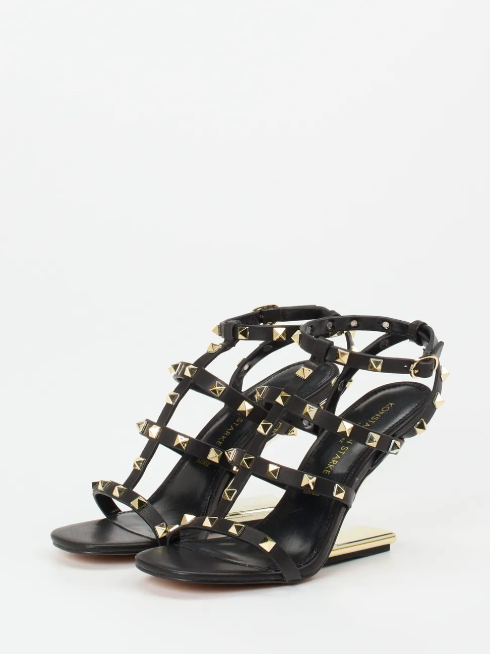 Konstantin Starke – High-Heel-Sandalette aus Leder Schwarz