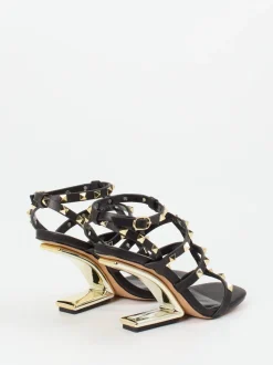 Konstantin Starke – High-Heel-Sandalette aus Leder Schwarz