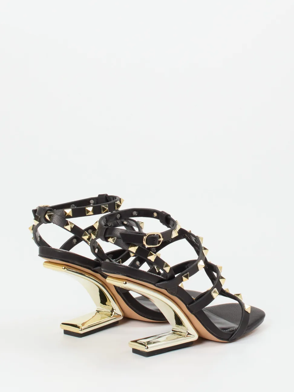 Konstantin Starke – High-Heel-Sandalette aus Leder Schwarz