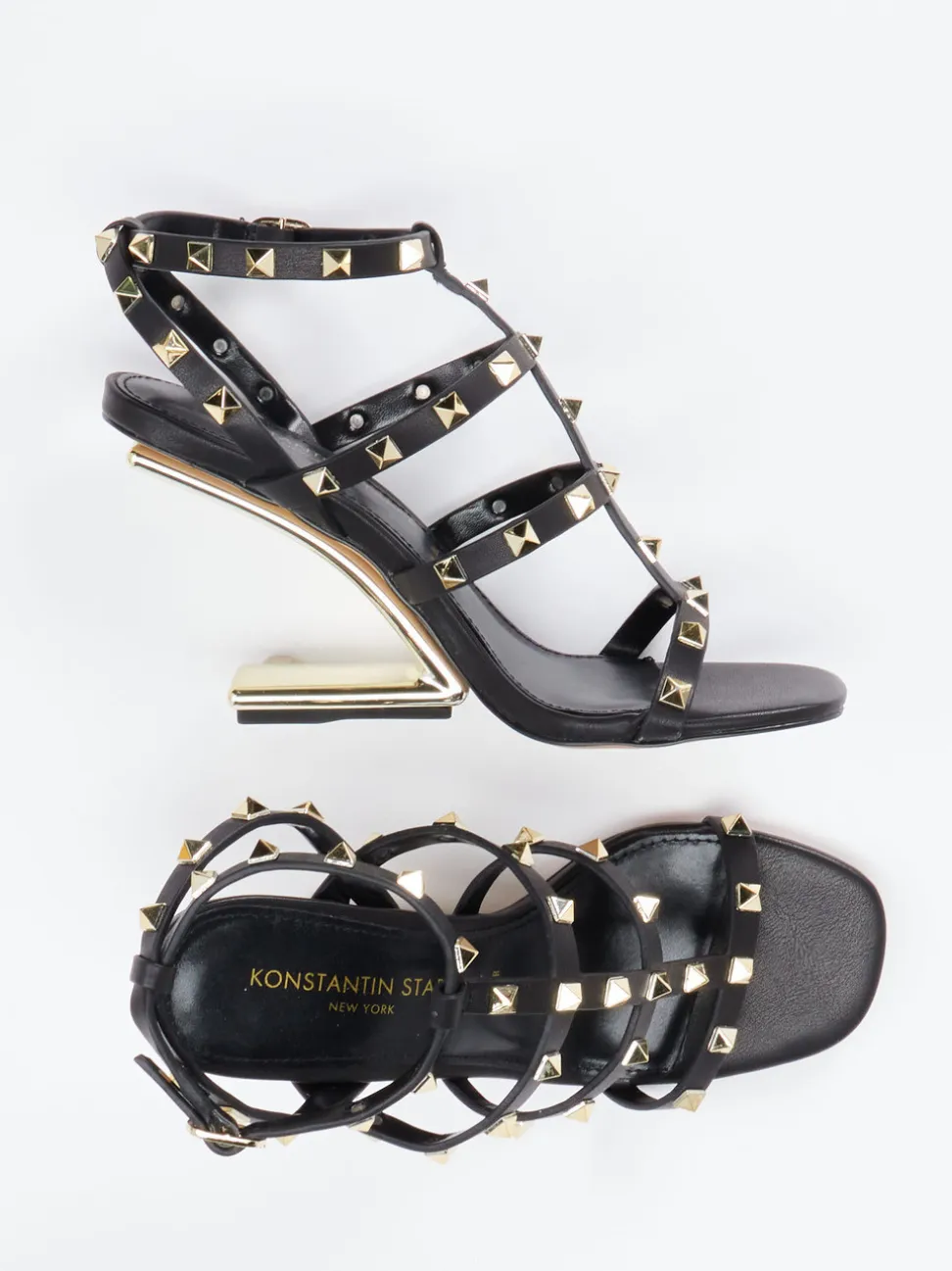 Konstantin Starke – High-Heel-Sandalette aus Leder Schwarz