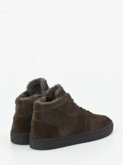 Konstantin Starke – High-Top Sneaker aus Veloursleder Dunkelbraun