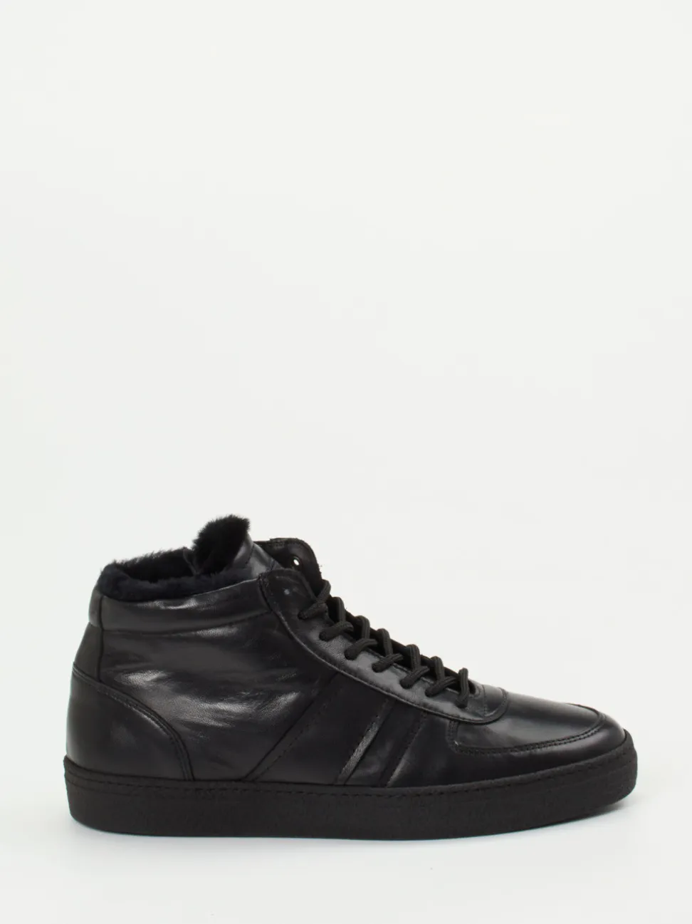 Konstantin Starke – High-Top-Sneaker aus Ziegenleder schwarz