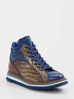 Konstantin Starke – High-Top Sneaker aus Leder Blau