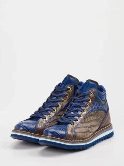 Konstantin Starke – High-Top Sneaker aus Leder Blau