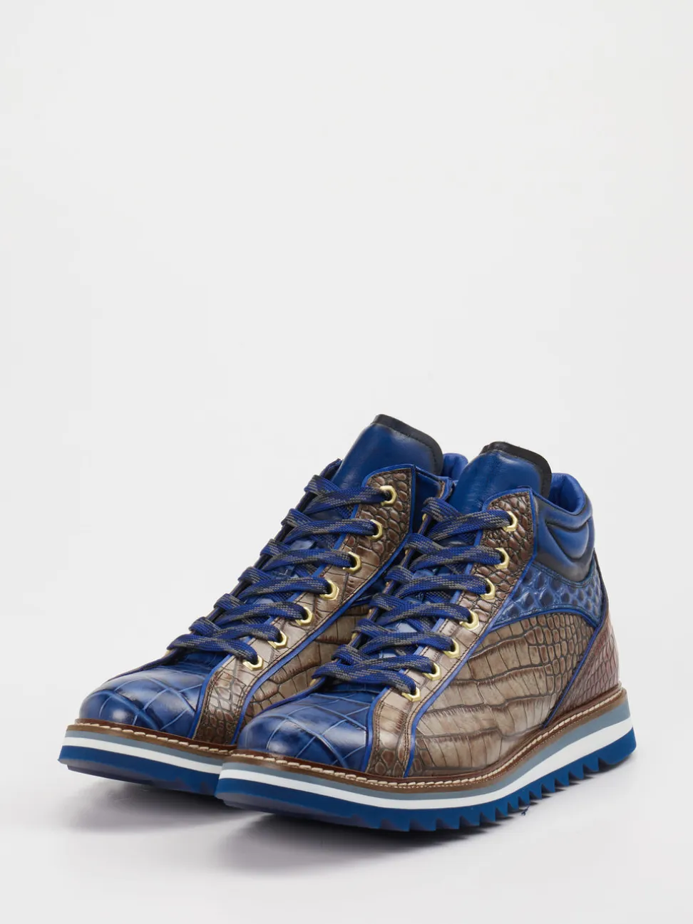 Konstantin Starke – High-Top Sneaker aus Leder Blau
