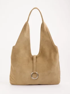Konstantin Starke – Hobo Bag aus Veloursleder Sandbeige