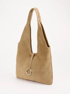 Konstantin Starke – Hobo Bag aus Veloursleder Sandbeige