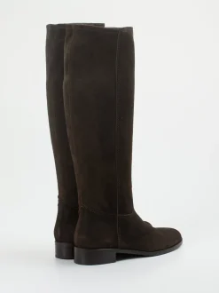 Konstantin Starke – Kniehohe Stiefel aus Veloursleder Dunkelbraun
